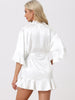 Womens Satin Pajama Silky 3/4 Sleeves Tie Waist Loungewear Robes