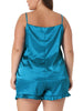 Satin H Line Coin Dot V Neck Ruffle Trim Camisole