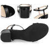 Open Toe Block Heel Ankle Strap Slingback Sandals for Women