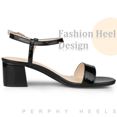 Open Toe Block Heel Ankle Strap Slingback Sandals for Women
