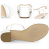 Open Toe Block Heel Ankle Strap Slingback Sandals for Women