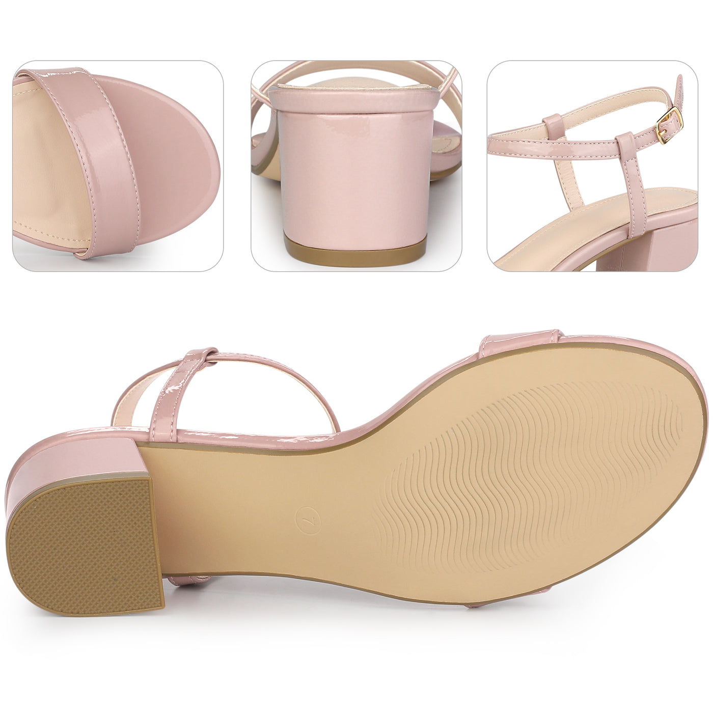 Bublédon Open Toe Block Heel Ankle Strap Slingback Sandals for Women