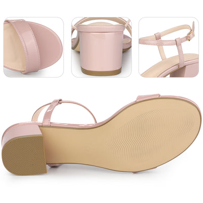 Open Toe Block Heel Ankle Strap Slingback Sandals for Women