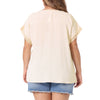 Plus Size Chiffon Blouse for Women Swiss Dots Short Sleeve Lace Crochet Pleated Casual Shirt Top