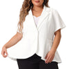 Knit X Line Notched Lapel Short Sleeve Blazer