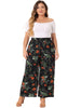 Women Plus Size High Waist Casual Wide Leg Long Palazzo Lounge Pants Trousers