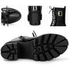 Round Toe Platform Chunky Heel Combat Boots for Women
