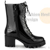 Round Toe Platform Chunky Heel Combat Boots for Women