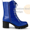 Round Toe Platform Chunky Heel Combat Boots for Women