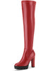Platform Chunky Heels Over the Knee High Boots for Women