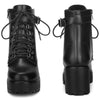 Round Toe Platform Chunky Heels Combat Boots for Women