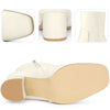 Square Toe Side Zip Chunky Heel Ankle Boots for Women