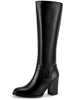 Round Toe Chunky Heel Knee High Boots for Women