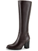 Round Toe Chunky Heel Knee High Boots for Women