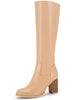 Round Toe Chunky Heel Knee High Boots for Women