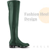 Round Toe Low Block Heel Over the Knee High Boots for Women