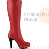 Round Toe Platform Chunky Heel Knee High Boots for Women