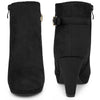 Round Toe Side Zip Platform Chunky Heel Ankle Boots for Women