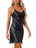 Womens Satin Nightgown Racerback Adjustable Suspender Spaghetti Strap Camisole Pajamas