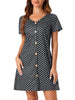 Womens Button Short Sleeve Soft Nightgown