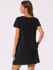 Womens Button Short Sleeve Soft Nightgown