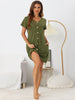 Womens Button Short Sleeve Soft Nightgown