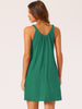 Womens Nightgown Sleeveless Sleepwear Elastic Wide Strap Sleep Shirt Large Hem Short Nightshirt