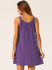 Womens Nightgown Sleeveless Sleepwear Elastic Wide Strap Sleep Shirt Large Hem Short Nightshirt