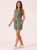 Womens 2 Piece Pjs Waffle Knit Sleeveless Tank Top and Shorts Lounge Pajama Sets S-3XL