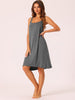 Womens Nightgown Backless Loose Pajamas Cross Suspenders Spaghetti Straps Casual Loungewear Plus Size S-3XL