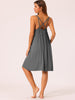 Womens Nightgown Backless Loose Pajamas Cross Suspenders Spaghetti Straps Casual Loungewear Plus Size S-3XL
