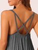 Womens Nightgown Backless Loose Pajamas Cross Suspenders Spaghetti Straps Casual Loungewear Plus Size S-3XL