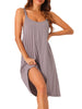 Womens Nightgown Backless Loose Pajamas Cross Suspenders Spaghetti Straps Casual Loungewear Plus Size S-3XL