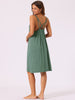 Womens Nightgown Backless Loose Pajamas Cross Suspenders Spaghetti Straps Casual Loungewear Plus Size S-3XL