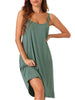 Womens Nightgown Backless Loose Pajamas Cross Suspenders Spaghetti Straps Casual Loungewear Plus Size S-3XL