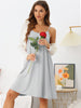Womens Cami Nightgown Sleeveless Sleepwear Spaghetti Strap Pajama Cross Back Nightshirt M-3XL