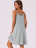 Womens Cami Nightgown Sleeveless Sleepwear Spaghetti Strap Pajama Cross Back Nightshirt M-3XL