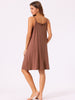 Womens Cami Nightgown Sleeveless Sleepwear Spaghetti Strap Pajama Cross Back Nightshirt M-3XL