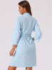 Womens Waffle Bathrobe Soft Kimono Spa & Bath Mid-Length Robes