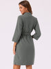 Womens Waffle Bathrobe Soft Kimono Spa & Bath Mid-Length Robes