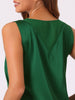 Satin Mesh V Neck Casual Sleeveless Summer Basic Blouse