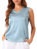 Womens Silk Satin Tank Tops V Neck Casual Sleeveless Blouses Summer Top