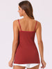 Womens Fit Camisole with Built in Bra Adjustable Spaghetti Strap Pajama Tank Tops Basic Camis Undershirt