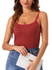 Womens Fit Camisole with Built in Bra Adjustable Spaghetti Strap Pajama Tank Tops Basic Camis Undershirt