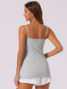 Womens Fit Camisole with Built in Bra Adjustable Spaghetti Strap Pajama Tank Tops Basic Camis Undershirt
