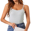 Womens Fit Camisole with Built in Bra Adjustable Spaghetti Strap Pajama Tank Tops Basic Camis Undershirt