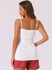 Womens Fit Camisole with Built in Bra Adjustable Spaghetti Strap Pajama Tank Tops Basic Camis Undershirt