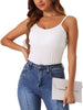 Womens Fit Camisole with Built in Bra Adjustable Spaghetti Strap Pajama Tank Tops Basic Camis Undershirt
