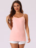 Womens Fit Camisole with Built in Bra Adjustable Spaghetti Strap Pajama Tank Tops Basic Camis Undershirt