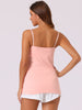 Womens Fit Camisole with Built in Bra Adjustable Spaghetti Strap Pajama Tank Tops Basic Camis Undershirt